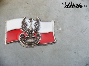 Flaga z Polskim Orłem Wojskowym - wpinka