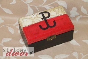 Kuferek szkatułka - Kotwica Polska Walcząca – Powstanie Warszawskie