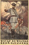 1920 Bitwa Warszawska plakat Stanisław Stachiewicz WSTĄP DO WOJSKA! BRON OJCZYZNY! (skala 1:1) Generał Józef Haller