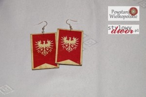 Kolczyki - flaga z Powstania Wielkopolskiego