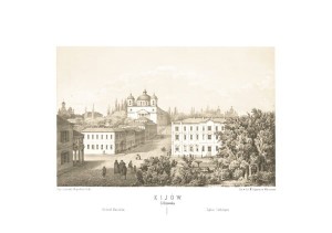 Kijów - Kościół katolicki G. Kijowska - Napoleon Orda - litografia