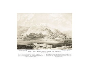 Halicz przy ujściu rzeki Łukiew do Dniestru - Napoleon Orda - litografia