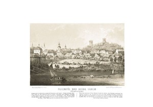 Przemyśl nad rzeką Sanem - Napoleon Orda - litografia