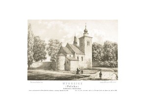 Wysocice kościół założony r. 1023 G. Kielecka - Napoleon Orda - litografia