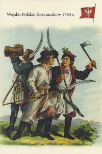 Włościanie z batalionu kosynierów Krakowskich - rys. Michał Stachowicz