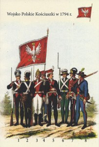 Piechota, strzelcy i fizylierzy Tadeusza Kościuszki - rys. Walery Eliasz