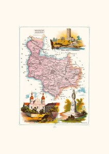 Mapa - Wieluń, powiat wieluński, gubernia kaliska A3