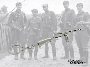 Brelok z karabinem PPSz wz. 41 PEPESZA - srebrny