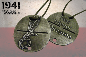 Nieśmiertelnik 1941 - Orzeł spadochronowy GAPA - Bóg, Honor, Ojczyzna - CICHOCIEMNI