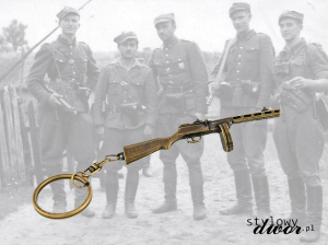 Brelok z karabinem PPSz wz. 41 PEPESZA - antyczne złoto