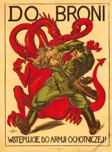 1920 Bitwa Warszawska plakat J.P. DO BRONI! WSTĘPUJCIE DO ARMJI OCHOTNICZEJ!