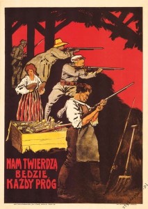 1920 Bitwa Warszawska plakat Kamil Mackiewicz NAM TWIERDZĄ BĘDZIE KAŻDY PRÓG