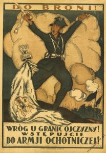 1920 Bitwa Warszawska plakat Autor nieznany DO BRONI! WRÓG U GRANIC OJCZYZNY! WSTĘPUJCIE DO ARMJI OCHOTNICZEJ!