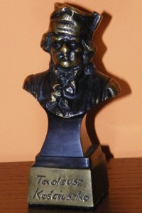Tadeusz Kościuszko figurka popiersie z mosiądzu
