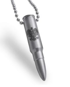 Nabój 7,62 × 39 mm wz. 43  - zawieszka z tytanu