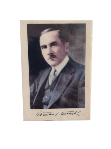 Roman Dmowski portret z autografem na drewnie A7 - magnes