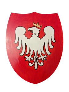 DREWNIANA TARCZA RYCERSKA - ORZEŁ PIASTOWSKI