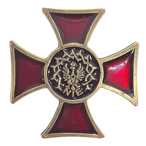 Krzyż organizacji NIE - NIEPODLEGŁOŚĆ