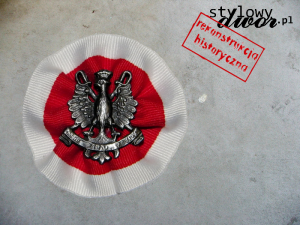 Kokarda patriotyczna z Orłem „Boże zbaw Polskę”