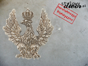 Orzeł oficera jazdy Królestwa Polskiego  - stare srebro
