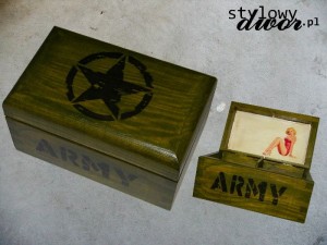 Kuferek szkatułka - U.S. ARMY - PIN-UP Girl