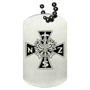 Nieśmiertelnik z tytanu - Krzyż NSZ Narodowe Siły Zbrojne