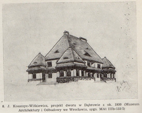 Projekt dworu w Dąbrowie.