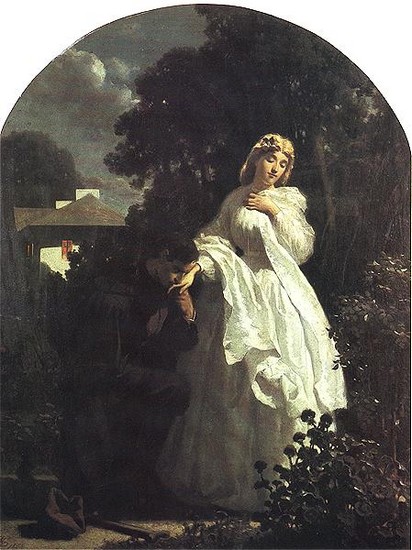 A. Grottger, Powitanie powstańca, 1866, olej na desce, 52.7 x 41.3 cm, MN w Krakowie.