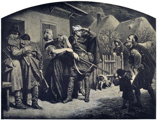 A. Grottger, Schronisko, z cyklu Polonia, 1863