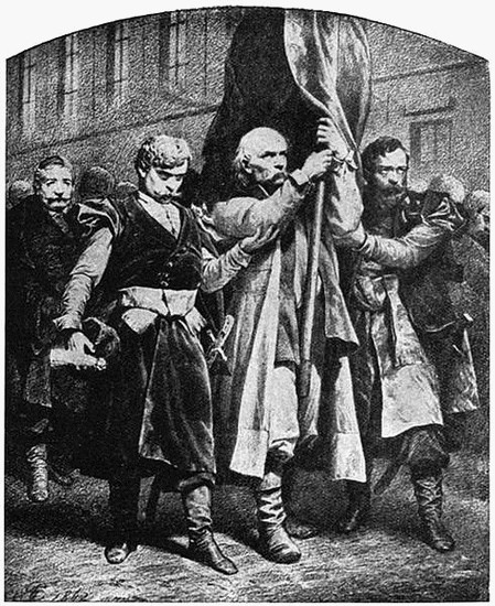  A. Grottger, Chłopi i szlachta, Warszawa II, 1858