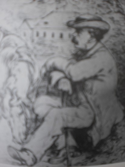 J. Kossak, Portret Wojciecha Gałczyńskiego – siedzący